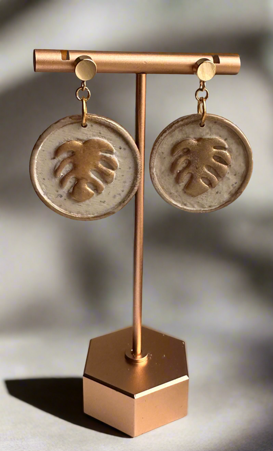 Monstera Pendant Earrings