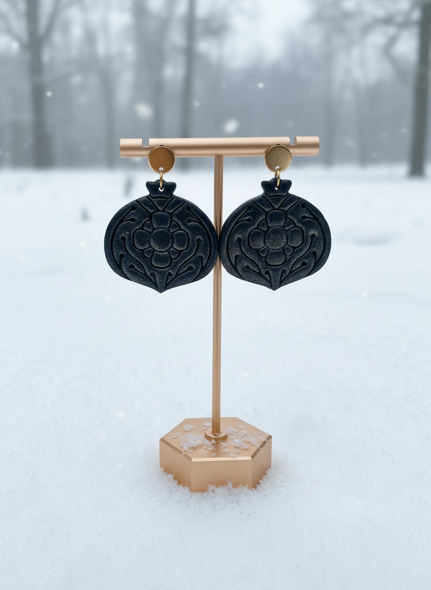 Holiday Bulb earrings - Merlot