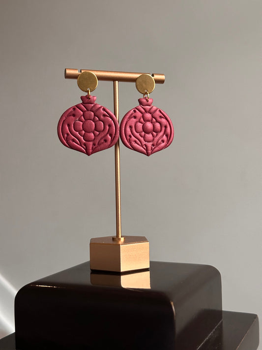Holiday Bulb earrings - Merlot