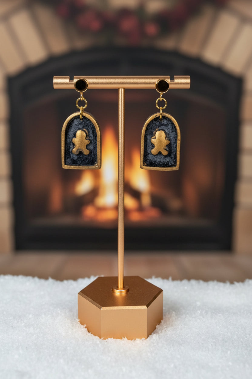 Gingerbread Man Pendant Earrings