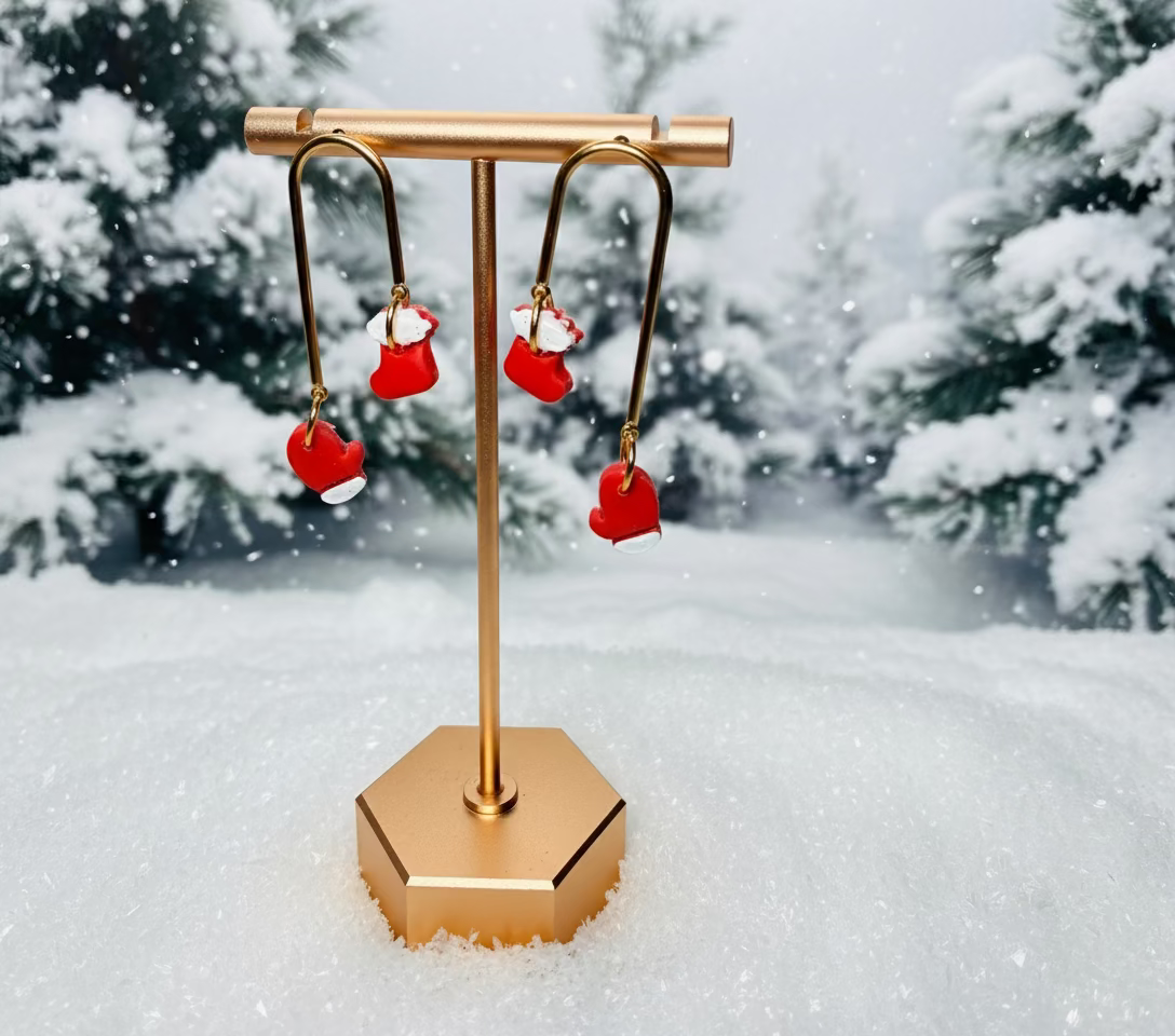 Mini mittens and stocking arched dangles.